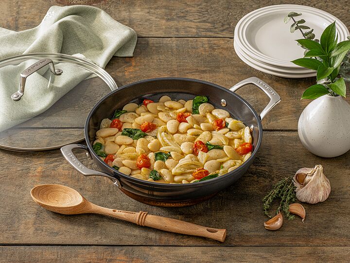 Haricots blancs braisés et fenouil aux légumes verts